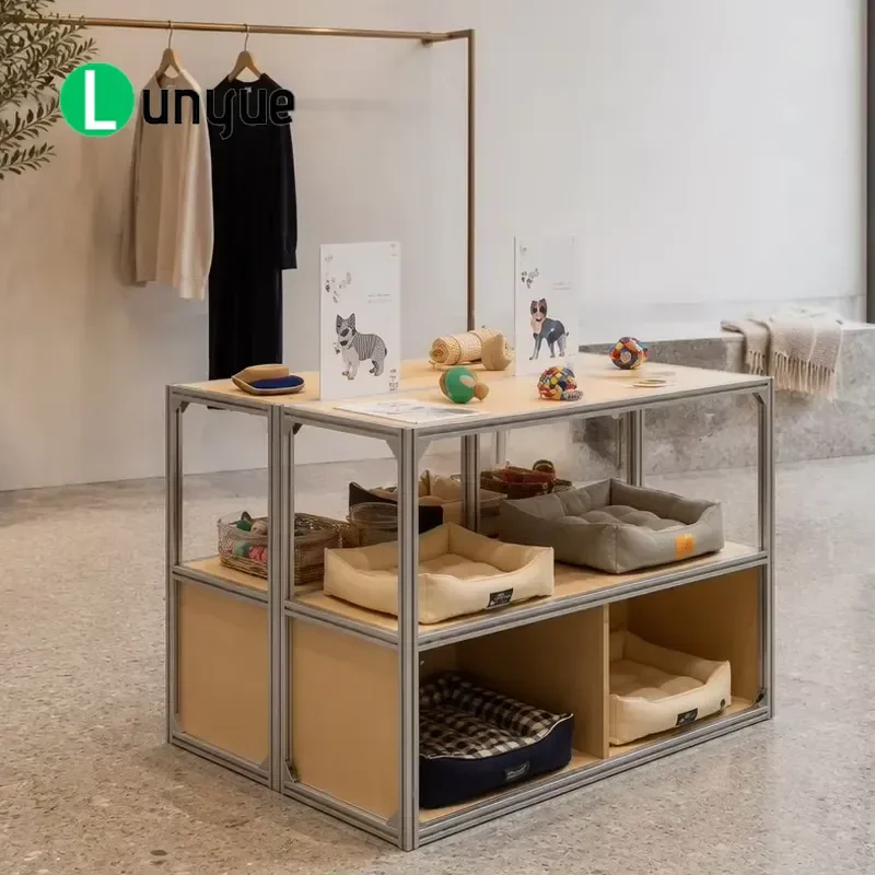 Commercial Store Island Display Rack Double Sided Multi Layer Locker Shelf Unit for Retail Shop Supermarket Heavy Duty