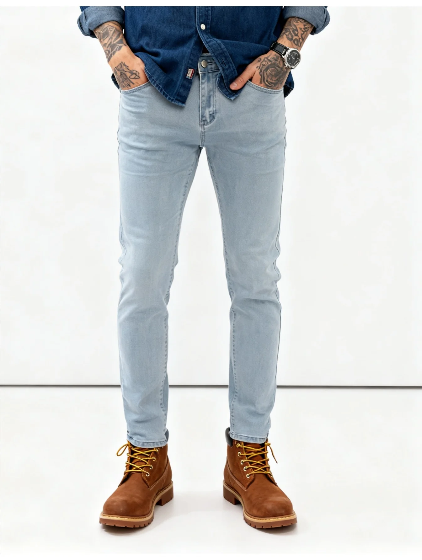 

Мужские модные универсальные потертые джинсы — смесь, прямые брюки, уличный стиль