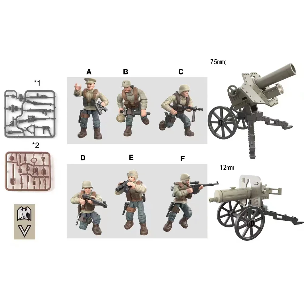 

Germany World War Desert Fox Military Mega Blocks Ww2 Army Forces Figures Building Bricks Weapons Gun Toys for Boys Gifts