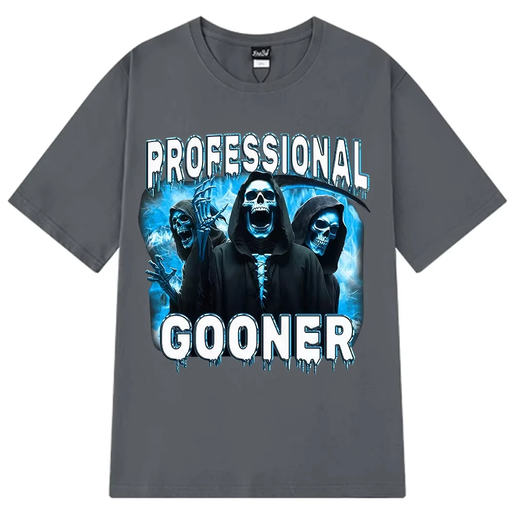 المهنية Gooner الهجومية مضحك الهيكل العظمي ميمي تي شيرت Goon نكتة الجنسية حفلة المتضخم تي شيرتات قطن الرجال النساء الهيب هوب المحملة