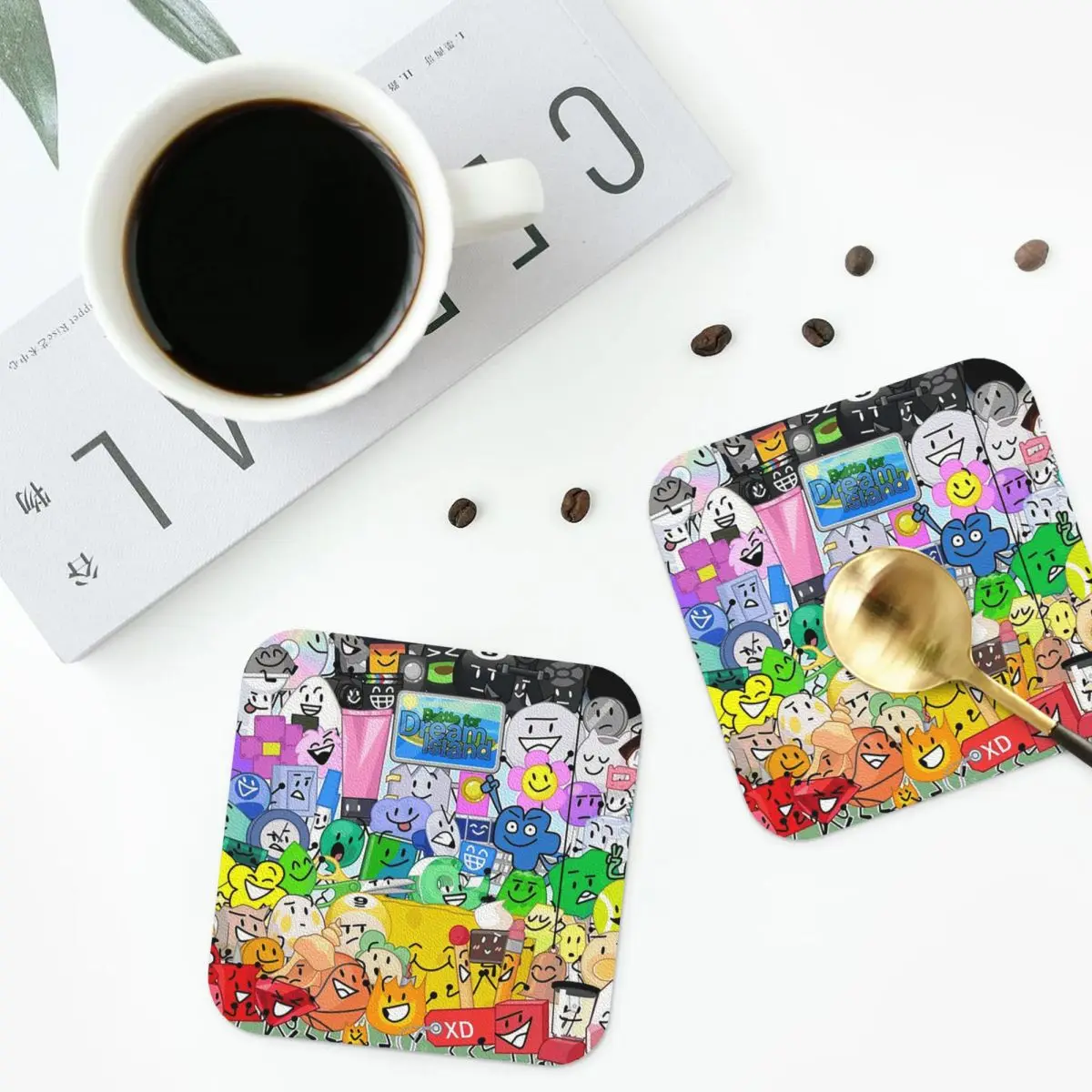 

Группа BFDI подставки для фотографий, кухонные салфетки, водонепроницаемые изоляционные коврики для чашек, кофейные коврики для декора, домашняя посуда, подушечки, набор из 4 шт.