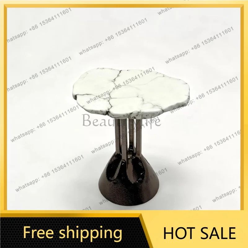Zj. Italian minimalist stainless steel medieval living room sofa side table