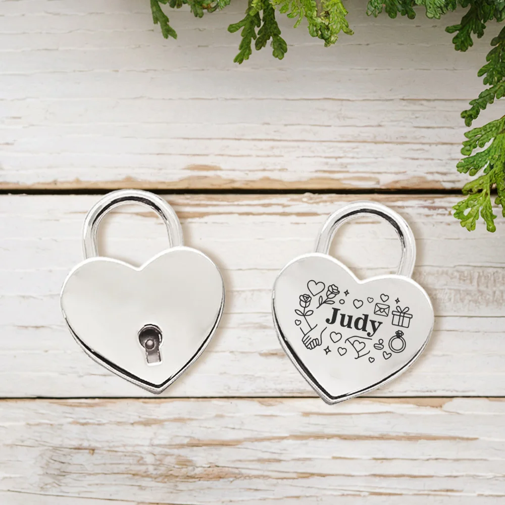 1PC COOL love faith Custom Name  Engrave Padlock  Couple Wishing Lock Mini Heart Shaped Lock Wish Lock Couple Wishing Lock