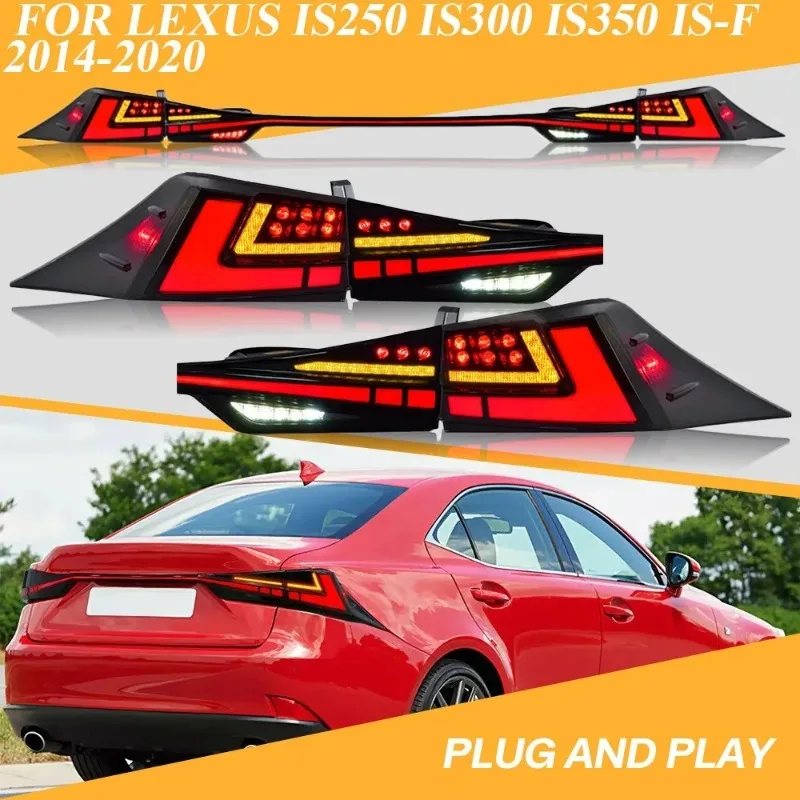

For Lexus IS250 IS350 IS300 2014-2020 LED Tail Lights Pair with Sequential Turn Signal