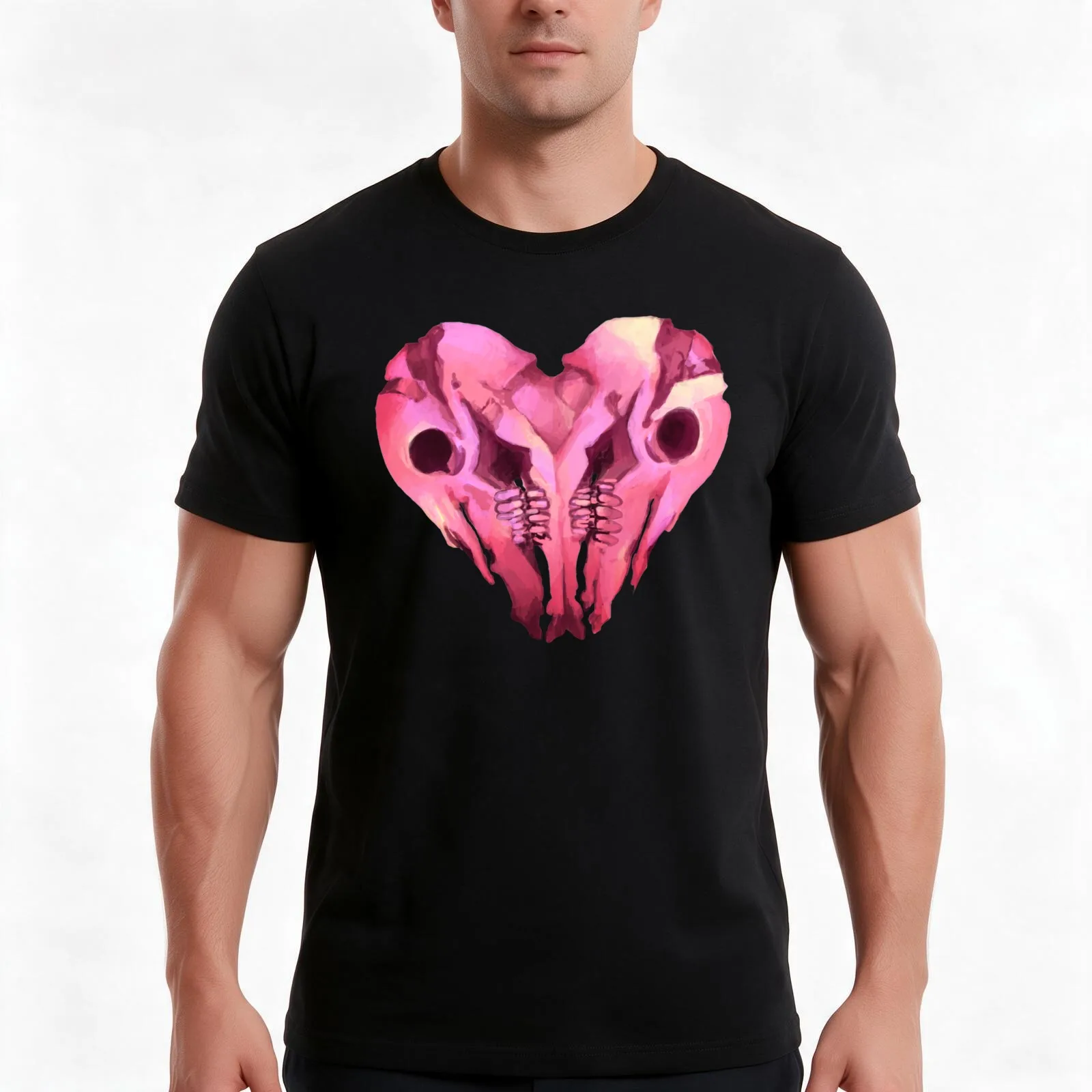? The Lovers ? T-Shirt, Summer Casual Cotton Tee, Oversized Streetwear Tops, Vintage Graphic Print, Loose Fit Short Sleeve