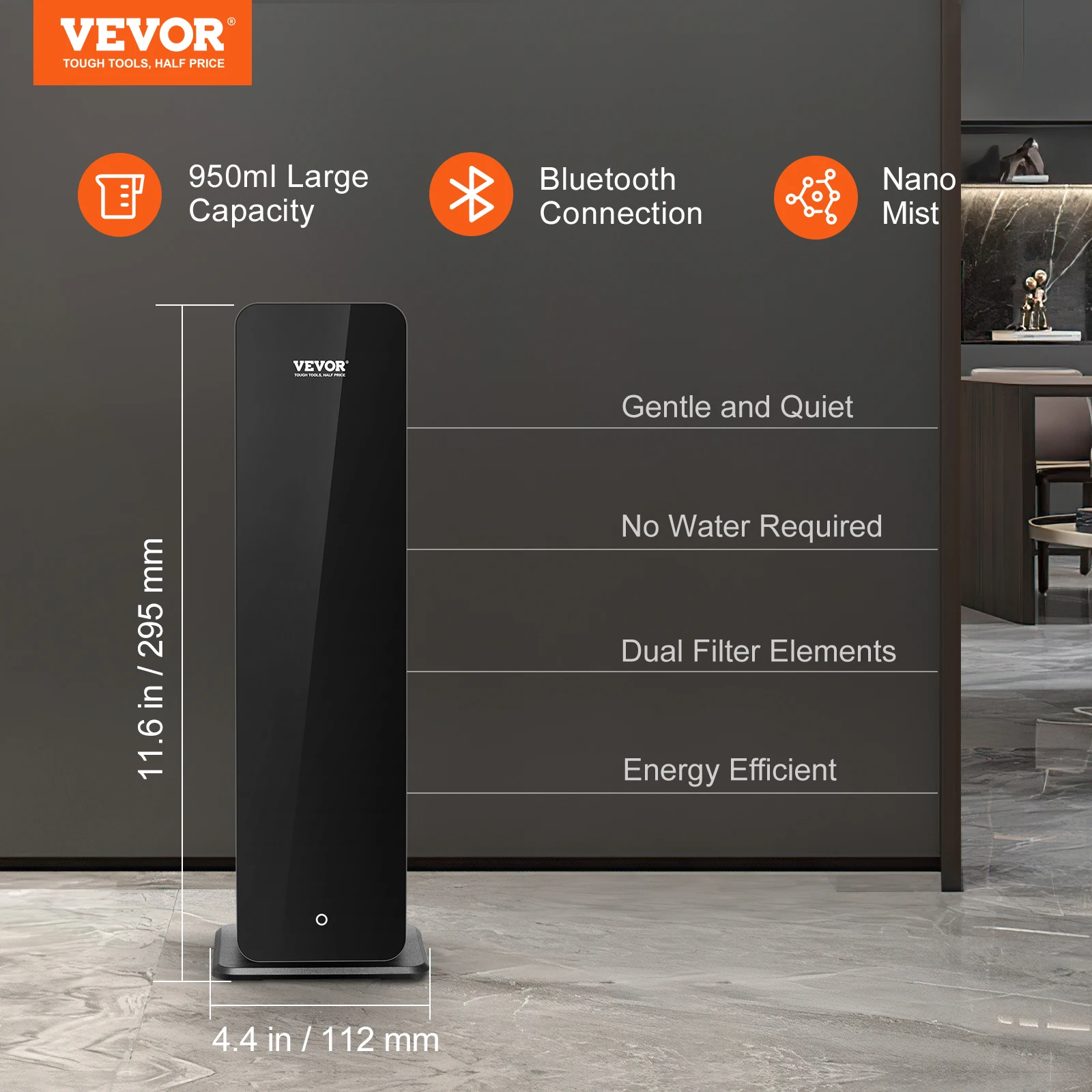 VEVOR Bluetooth Smart Cold Scent Air Diffuser 3000sq.ft Floor Standing Aromatherapy Machine for Large Room Office Hotel