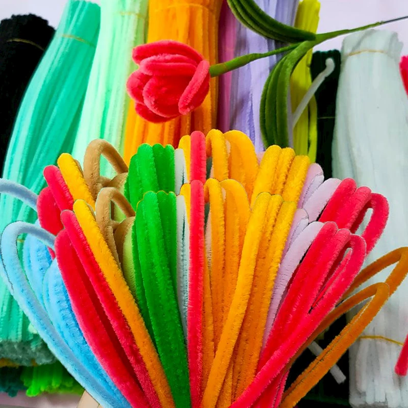 Kleurrijke Chenille Stem Pipe Kids Creative Chenille Sticks Cleaners Handgemaakt Materiaal Pluche Strips DIY Craft Educatief Speelgoed