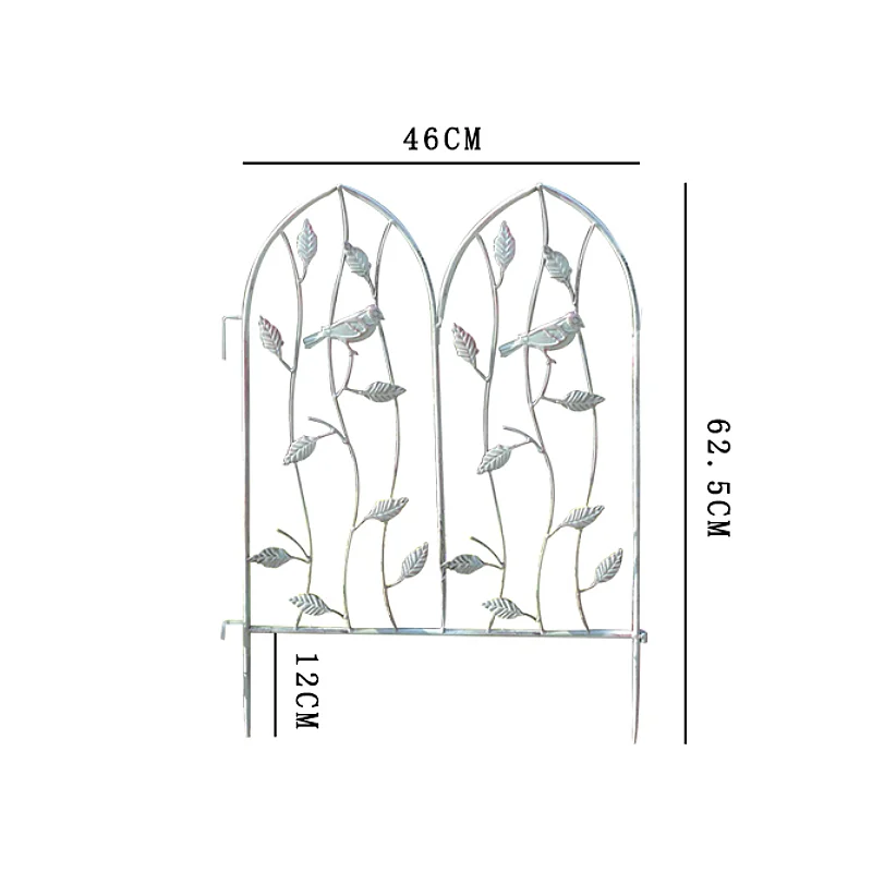 5Pcs Wrought Iron Fence Balcony Multifunctional Flower Stand Outdoor Villa Railing Garden Trellis Decoration Heightened Iron Fence