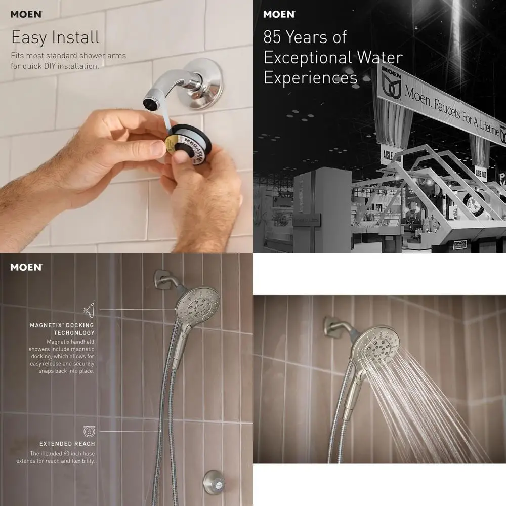 

6-Function 5.5 Removable Shower Head in Brushed Nickel with Magnetic Dock, Model 26112SRN