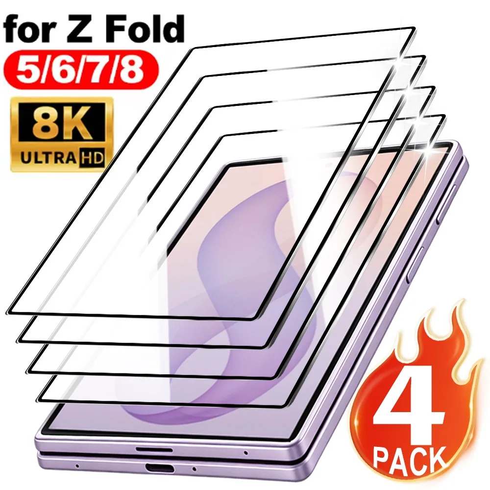 1-4PCS Vidro Temperado Premium para Samsung Galaxy Z Fold 8 7 6 5, Protetor de Tela Externa HD para ZFold8 Ultra Wide Fold7 Fold6