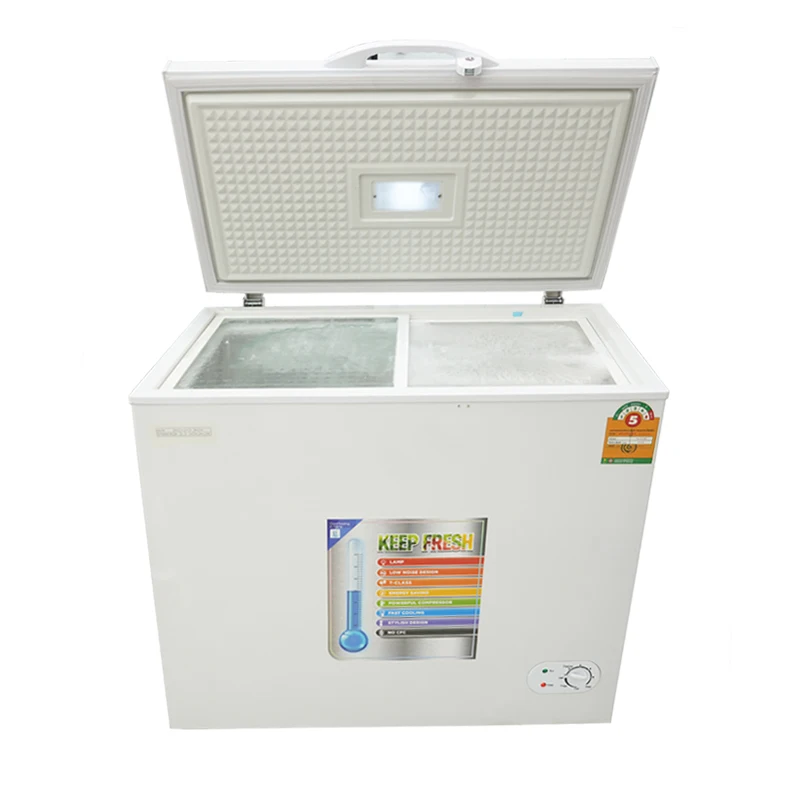 Tengo SN-CF260 Mini Fridge Frezzer Frezzer Glass Doors Ice Cream  Mini Refrigerator Refrigerator for Home