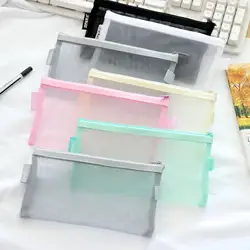 Transparent Clear File Folder Zipper Pencil Pouch Pencil Bag School Supplies Stationary Cute Pencil Case Back To School