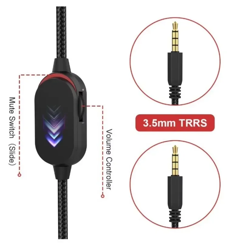 

Plug and Play audio cable For Alienware AW510H AW310H AW920H Headset 3.5mm to 3.5mm plug Braided thread/Tuning/Mute Cable ，2.22