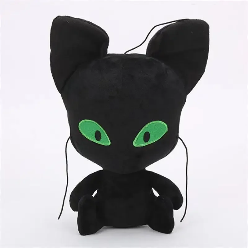 Cat Noir, Ladybird, plush toy, action figure, black, red, Ladybird doll, anime peripheral，25cm