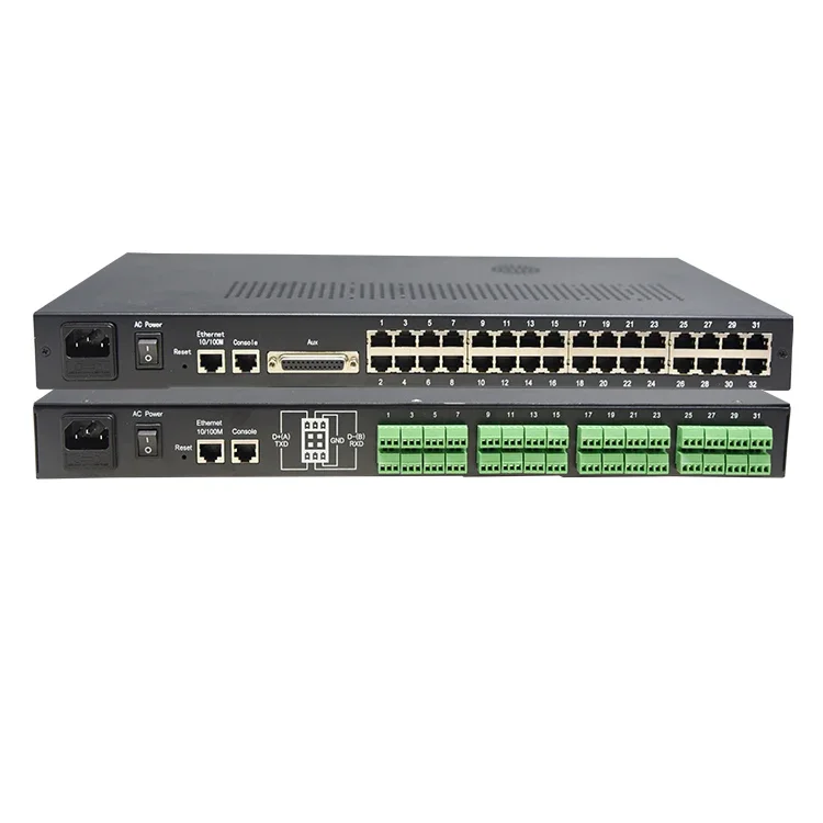 IOT Gateway 32 Ways 32-channel Modular Serial Device Networking Server support RS232/RS422/RS485 to IP CONV632M SERIES