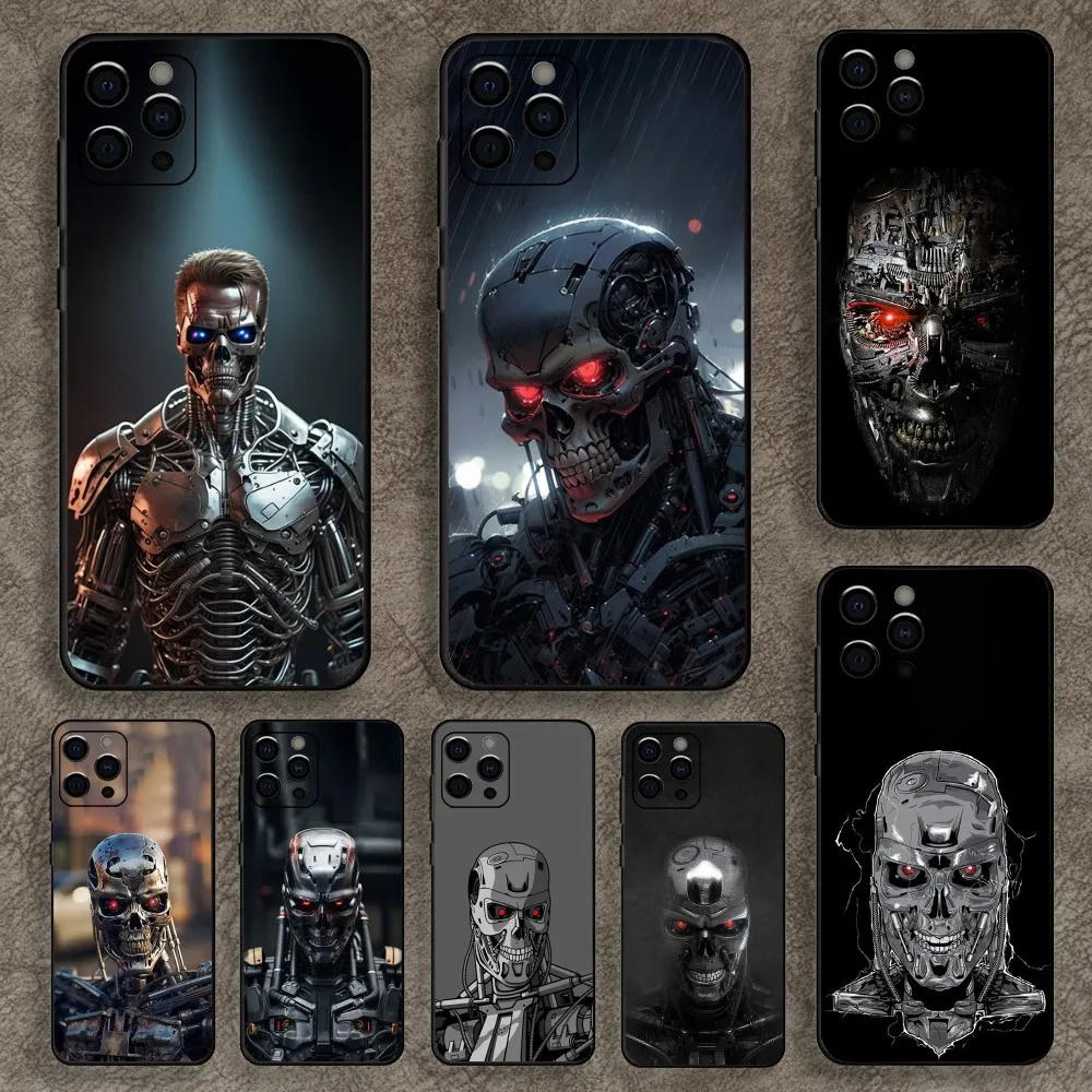 Movie The-T-Terminator Phone Case For Apple iPhone 15,14,13,12,11,Pro,X,XS,Max,XR,Plus,Mini Soft Black Cover