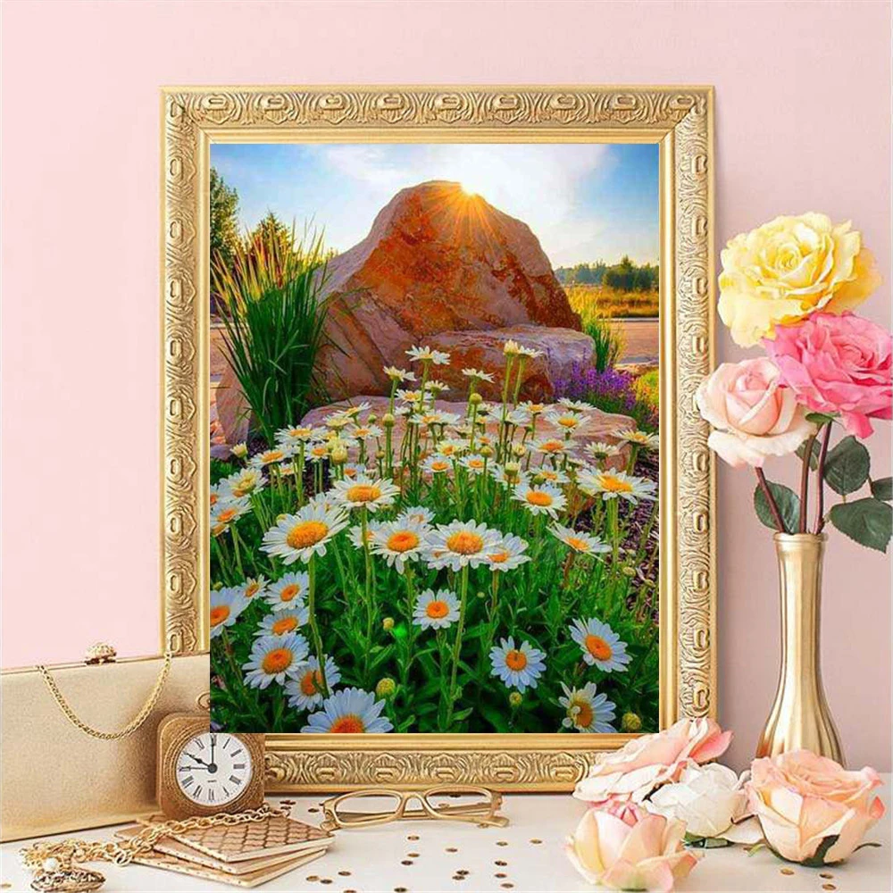 YOUQU Small Size Diamond Painting Diamond Embroidery DIY Wildflower Mosaic Picture Landscape Home Decoration Handmade Gifts