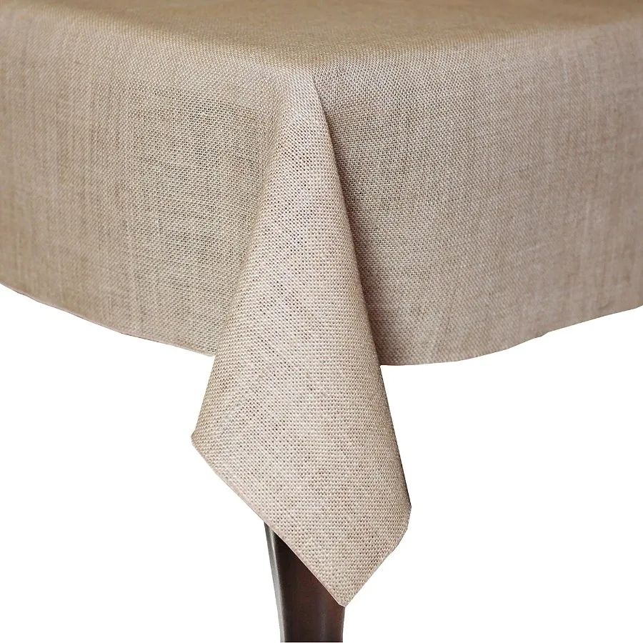 

Burlap 60 x 144-Inch Rectangular Jute Tablecloth Natural