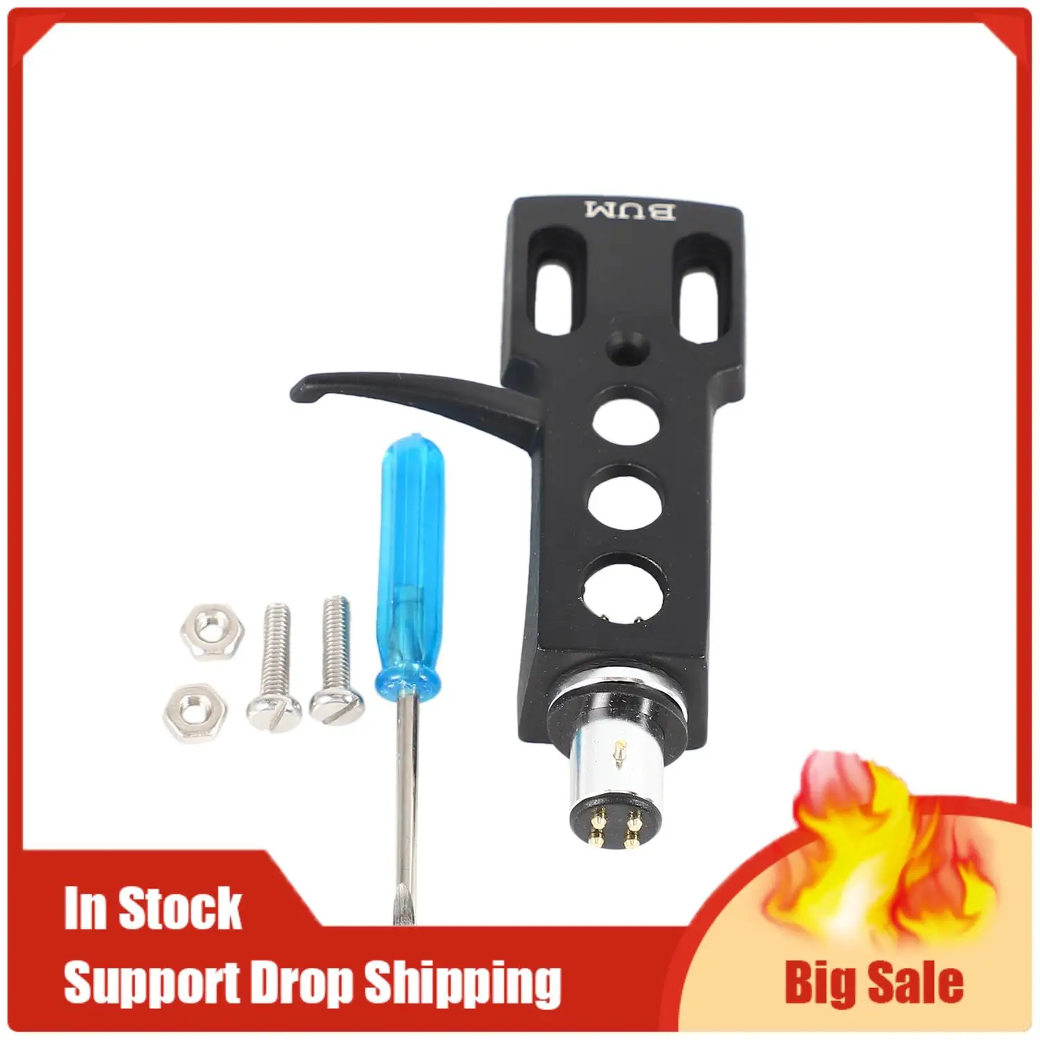 Topaanbiedingen Zwarte draaitafel Headshell voor technics voor andere draaitafels 4-pins contacten Geschikt voor Phono-draaitafels Headshell