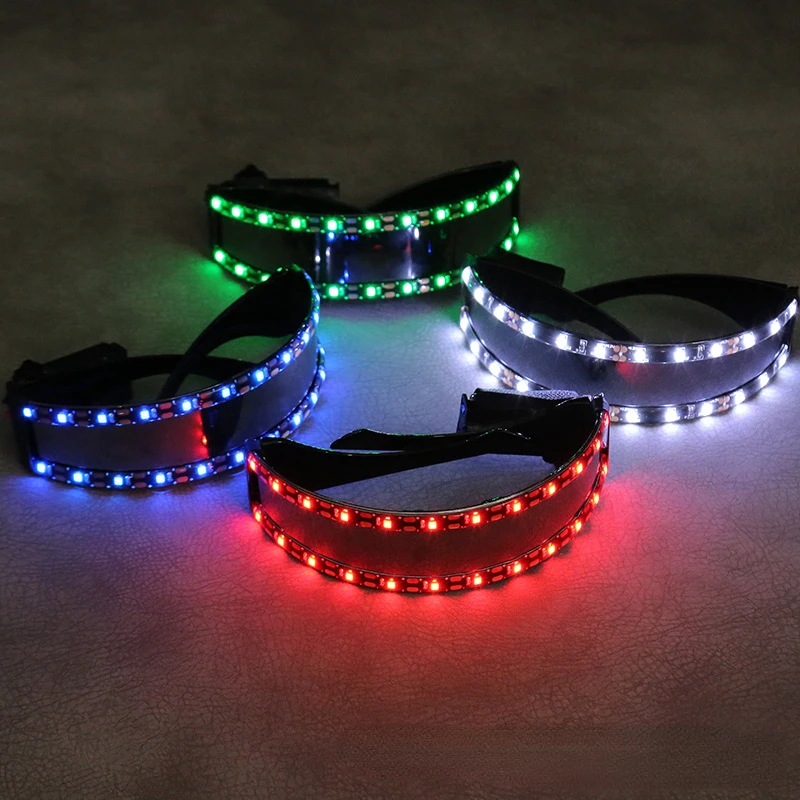 NEW LED Luminous Glasses with Bright LED Strip Light Material for Cosplay Party Bars Dances KTV Holiday Decor Performance Props