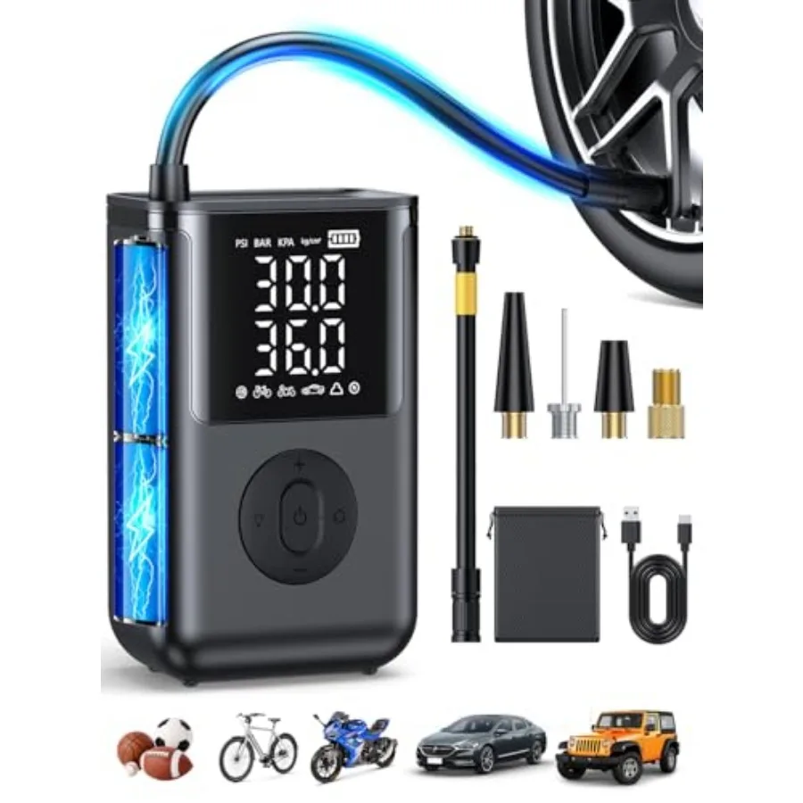 Tire Inflator Portable Air Compressor160 PSI and 20000mAh Cordless Air Pump for Car Tires with Digital Pressure Gauge Tire Pump