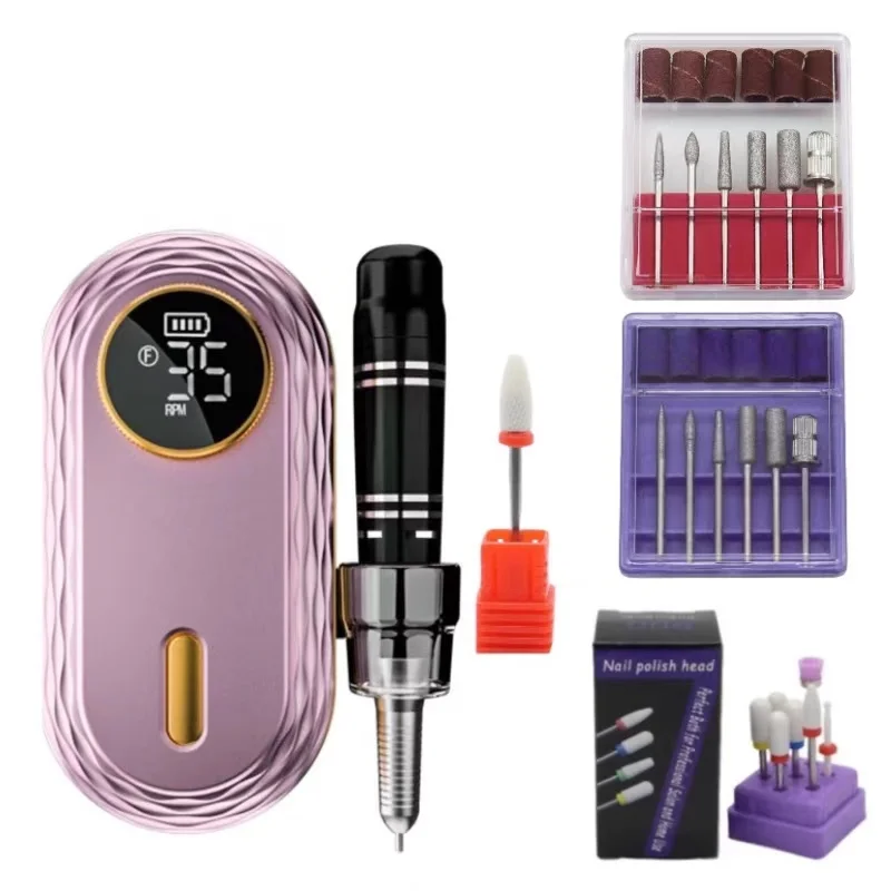 35000RPM Nail Drill Machine Rechargeable Nail File Nails Accessories Gel Nail Polish Sander Professional Tool Manicure Set