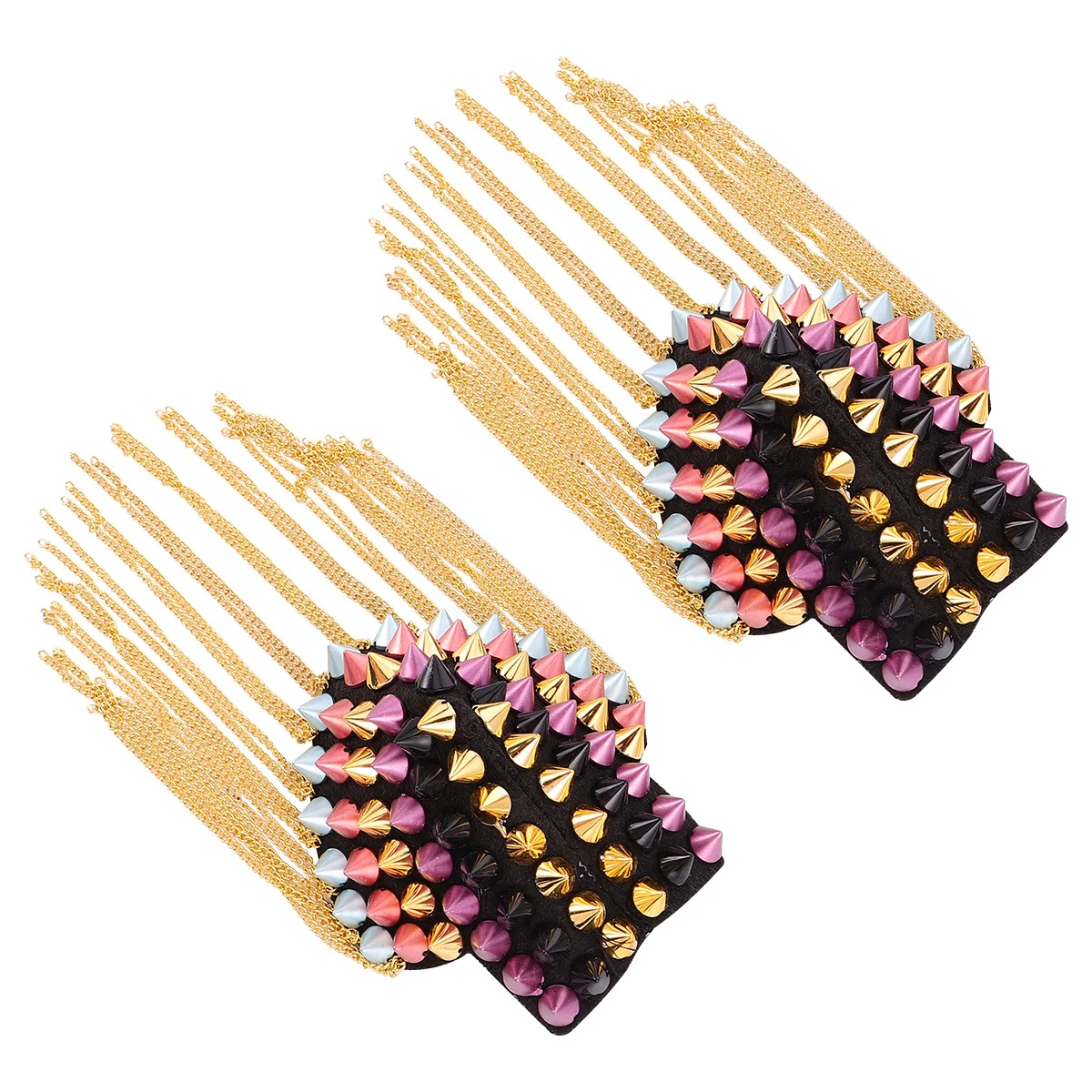 

2Pcs Chest Pin Epaulets Tassel Chain Shoulder Boards Badge Costume Uniform Accessories Fashion Decoration Durable Alloy Pins
