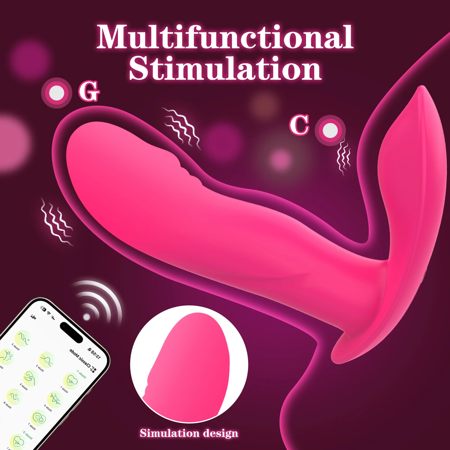 여성용 APP 제어 진동기, 클리토리스 자극기, G-스팟 딜도, 질 마사지기, 웨어러블 진동기, 성인용 섹스 토이