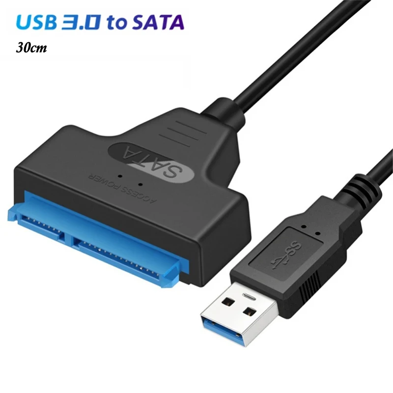 SATA to USB 3.0 Cable Up to 6 Gbps for 2.5 Inch External HDD SSD Hard Drive SATA 3 22 Pin Adapter 30cm USB 3.0 to Sata III Cord