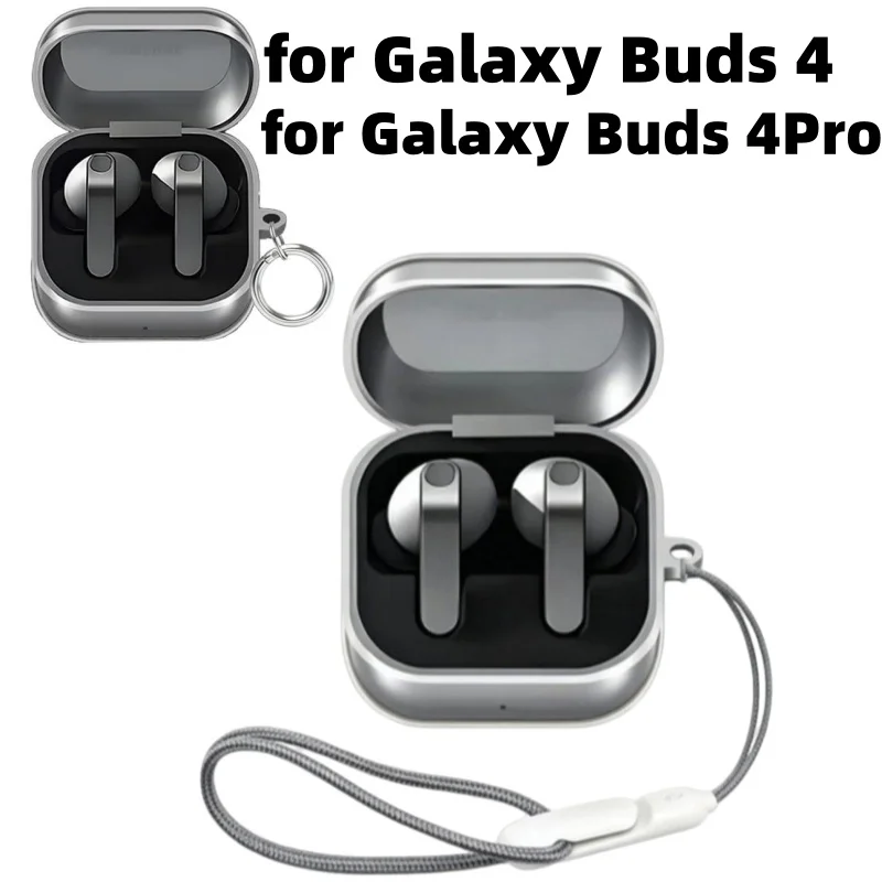 for Samsung Galaxy Buds 4/4 Pro Earbuds Case High Transparency Soft TPU Shockproof Cover with Lanyard for Samsung Galaxy Buds 4