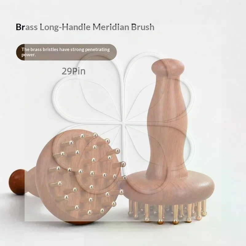 Portable Brass Gua Sha Massage Tool Gentle Meridian Massager for Head Neck Leg Full Body Relaxation Home Spa Use