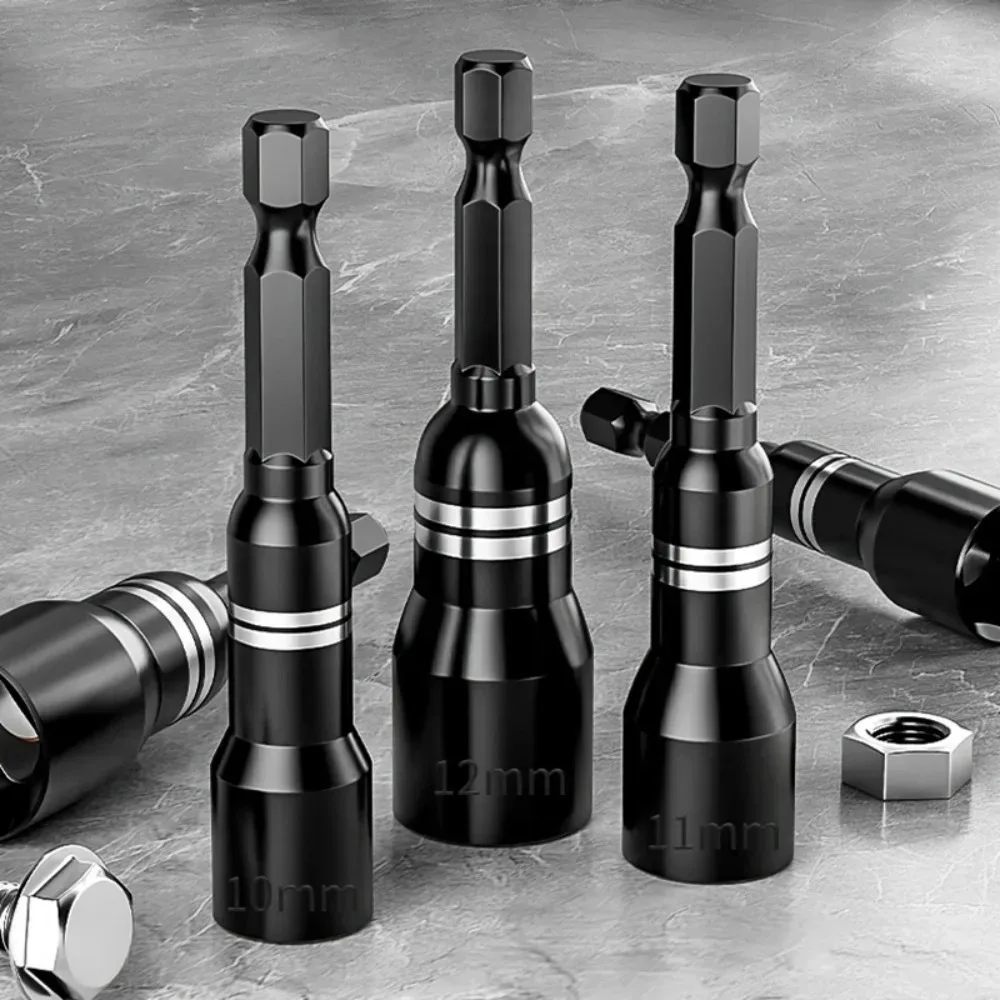 Magnetic Hex Socket Drill Bit Adapter 1/4 Inch Shank High Torque Self Tapping Screw Power Drill Hand Tools Motorcycle Repair