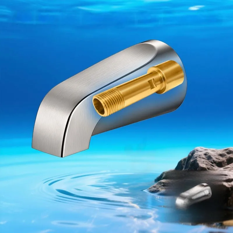 [B17B!】 Brushed Nickel Bathtub Spout, 5.3 Inch Tub Spout Without Diverter, Fits For 1/2