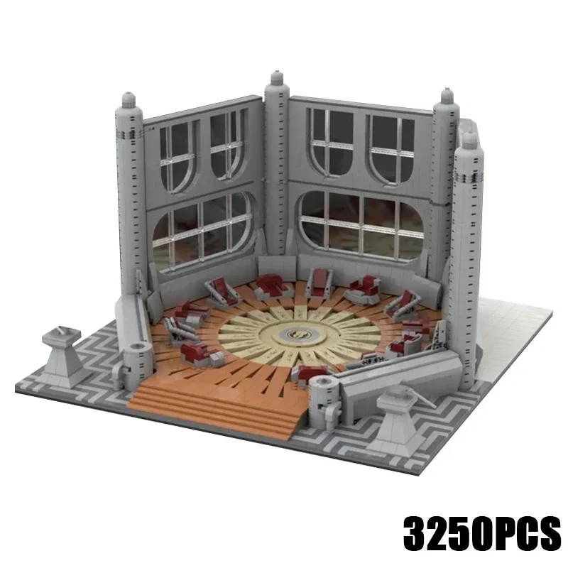 Bloques de construcción Moc modelo de películas de estrellas, tecnología avanzada para sala de reuniones, bloques modulares, regalos, juguetes de Navidad, conjuntos DIY de montaje