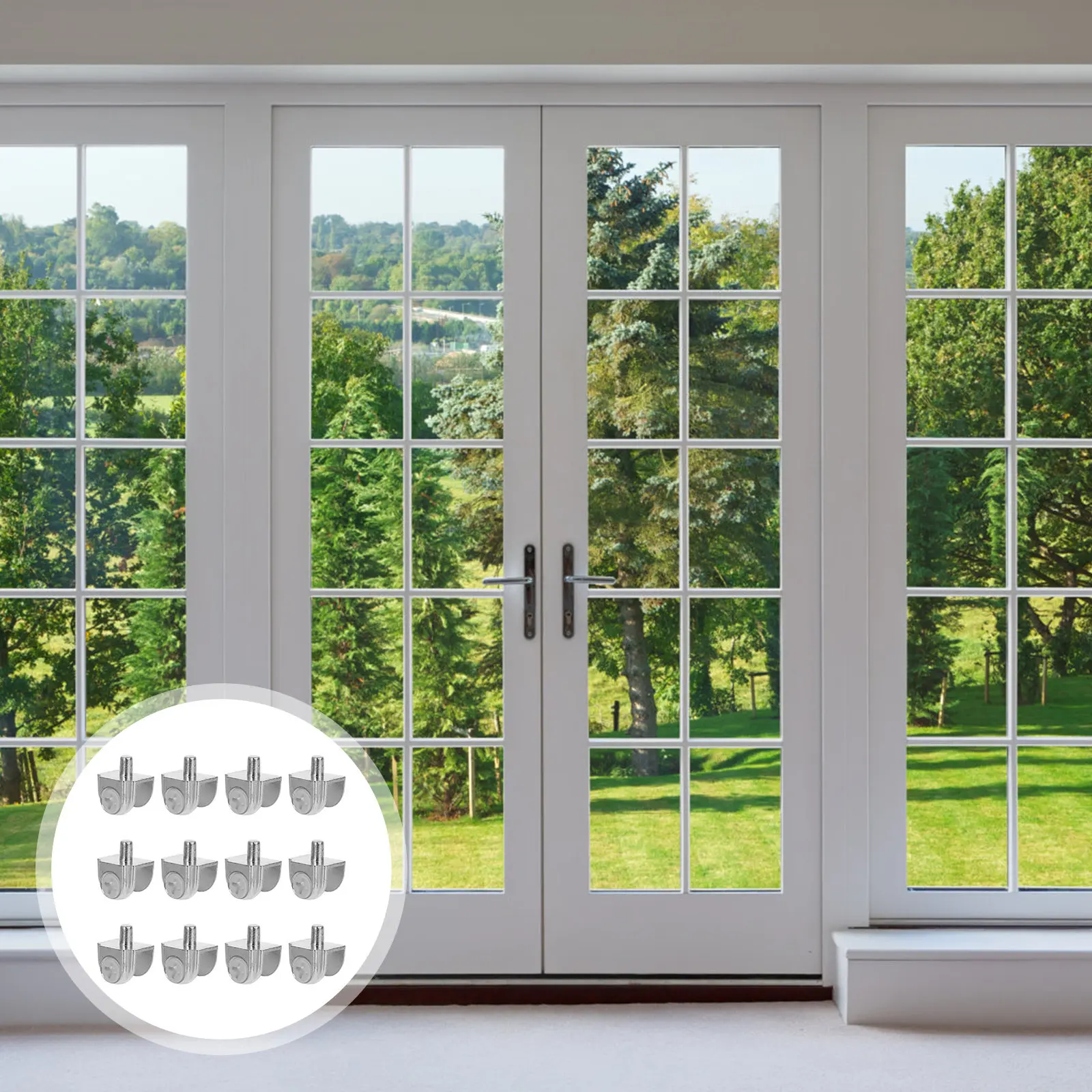 

20pcs Glass Clips For Shower Room Glass Partition Zinc Alloy Shelf Bracket Heavy Duty Corrosion Resistant Strong Load Bearing