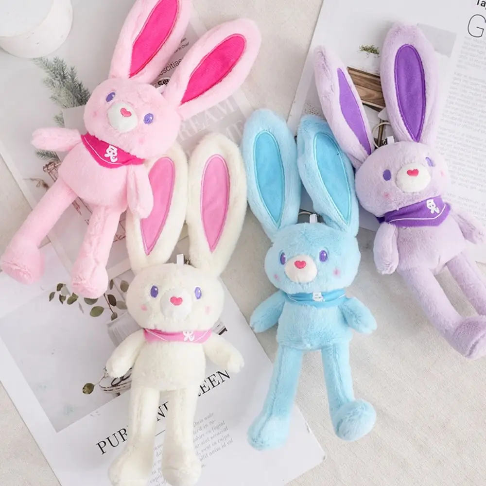 

Pulling Rabbit Plush Doll Key Chain Soft Stuffed Toys Plush Bunny Rabbit With Pulling Ears Car Keychains Schoolbag Pendant