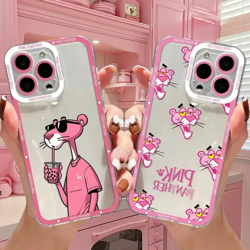 Pink Feline Animals Phone Case For Xiaomi 13T 12T 11T 10T 14 13 12 11 Lite 5G NE POCO F6 X6 Pro X3 NFC X5 X4 GT F3 F4 F5 M6 M5S