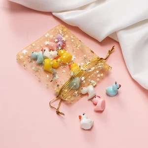 Star Moon Christmas Organza Sack Drawstring Charm Packaging Bags, various print sizes, daily jewelry package, 50pcs per lot per 10 Main Sales Packaging Christmas - №1