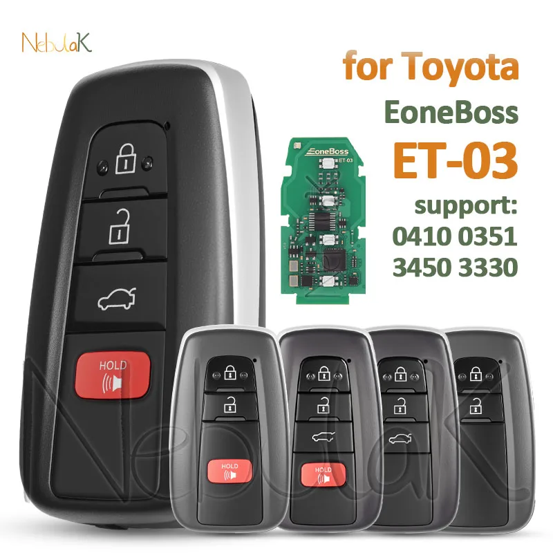 

Универсальный смарт-брелок Keyless ET-03 4D 8A для Toyota Camry, CHR, Izoa, RAV4, Avalon, Wildlander, EoneBoss, Bluetooth 0410 0351