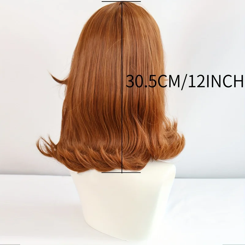 Brown 12 Inch Short Wavy Hair For Women Heat Resistant Synthetic Wigs