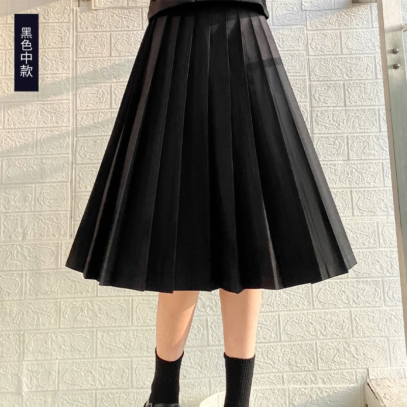 Jk Uniform Pleated Skirt Women New Spring Summer Solid Color High Waist Short Skirt College Wind Mid-long Students A-line Skirts