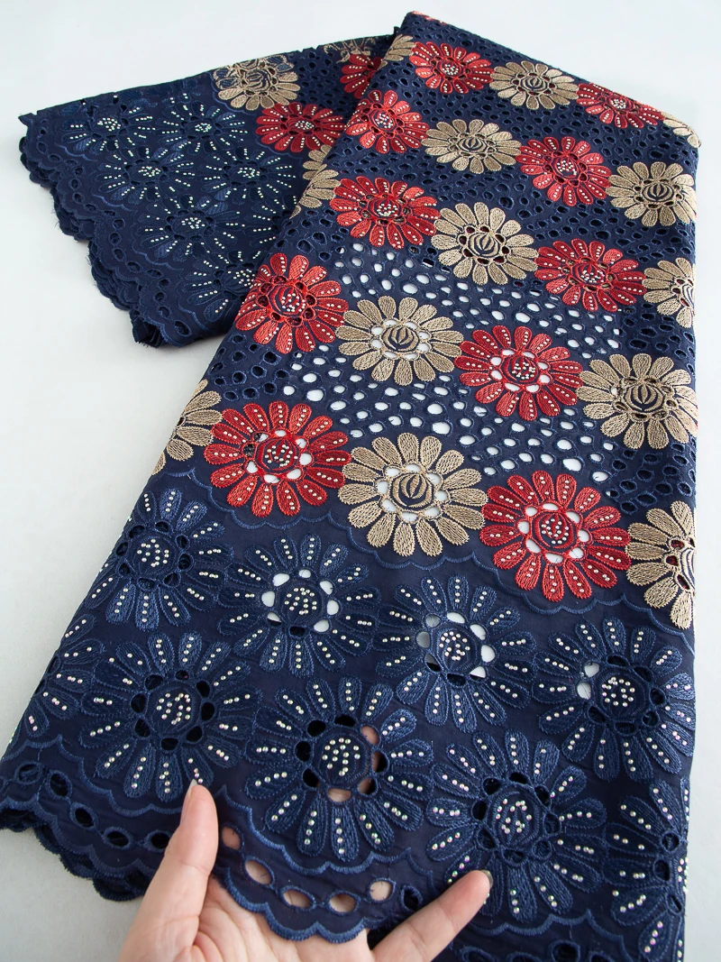 

Cotton Lace Fabric High Quality 2025 Swiss Voile In Switzerland Lace Embroidery Dry African Nigeria Wedding Dress Lace Fabric