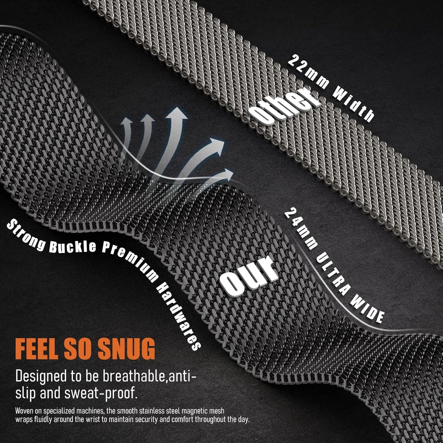 Milanese lus voor Apple Watch Ultra 2 band 49 mm 44 mm 45 mm 46 mm 42 mm 38 mm metalen armband Iwatch serie 11 10 9 8 7 6 5 Se 3 band