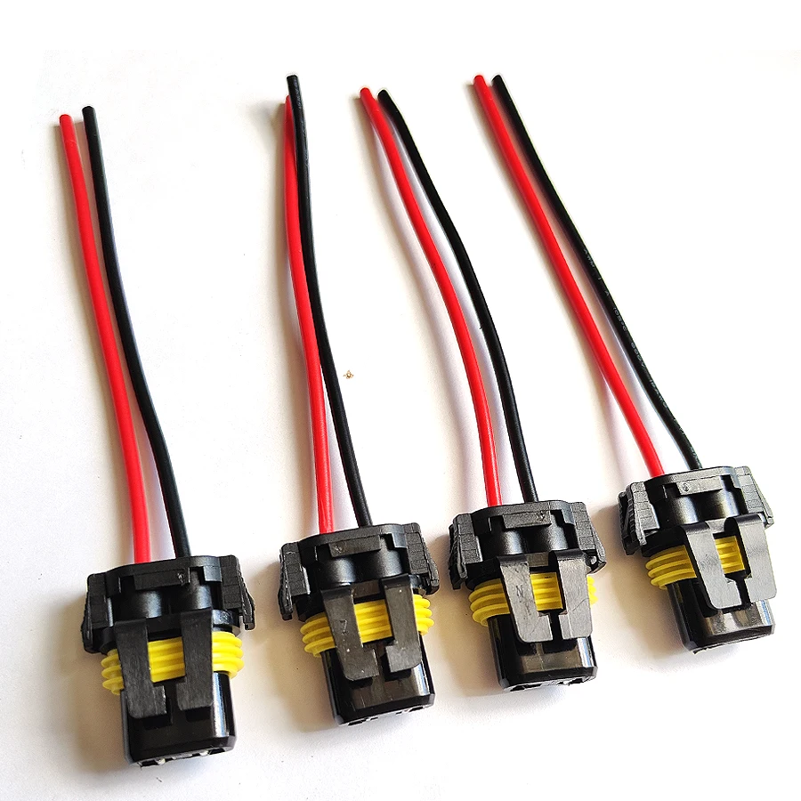 4Pcs 9005 9006 9012 Socket Connector Wiring Harness HB3 HB4 Female Plug Base Adapter Cable