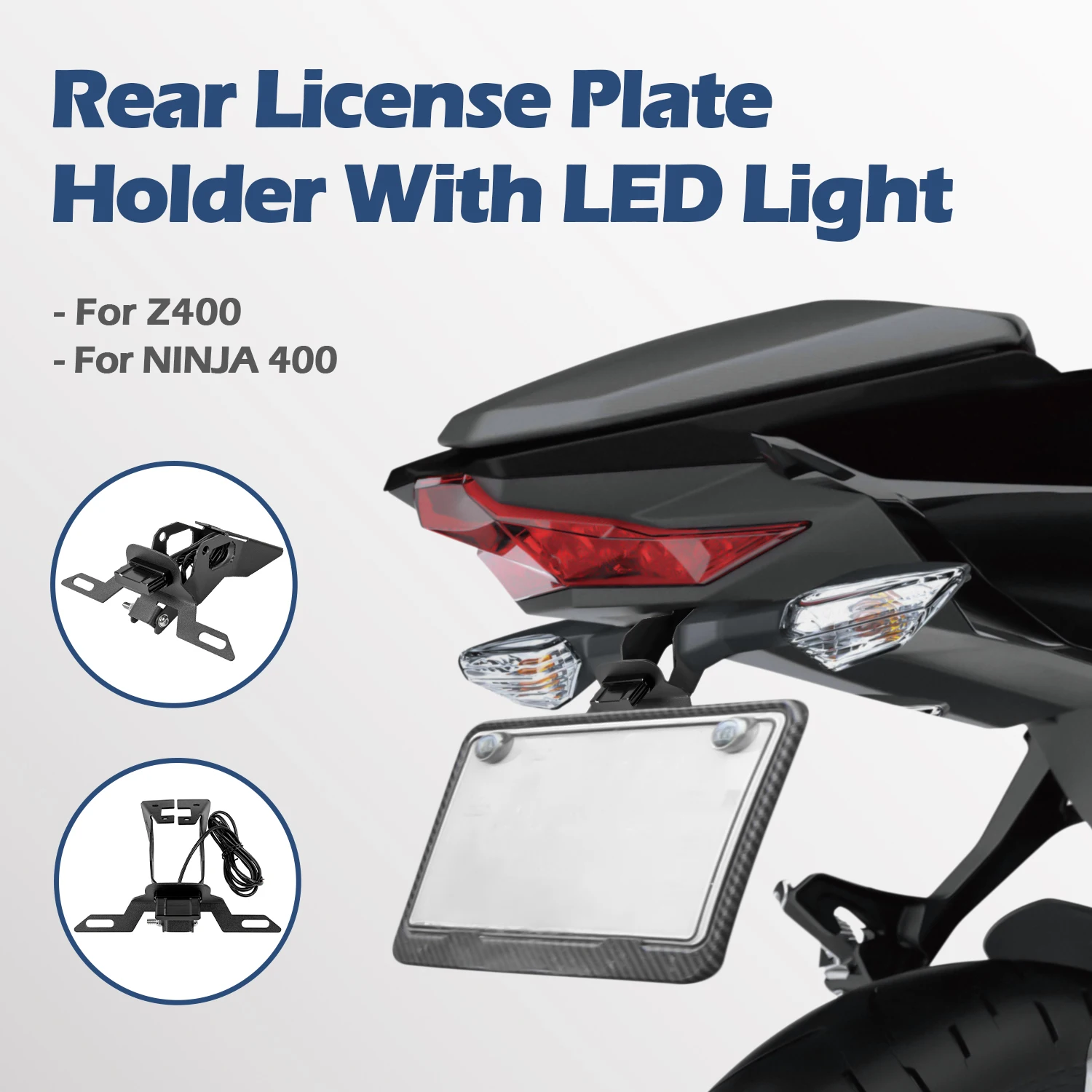 

License Plate Frame for Kawasaki Ninja400/Z400 2018-2023 Fender Tail Tidy Motorcycle Number License Plate Mount Holder for Z 400