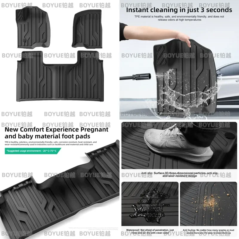 Custom Fit TPE Floor Mats for GMC Sierra Chevrolet Silverado 2012-2026 All Weather Heavy Duty Waterproof Car Liners Interior