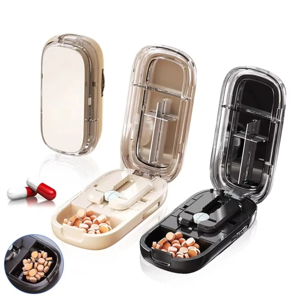 Portable Drug Tablet Quartering Pill Cutter Dustproof Pill Cutter Storage Box New Divider Organizer Crusher Pill Cutter