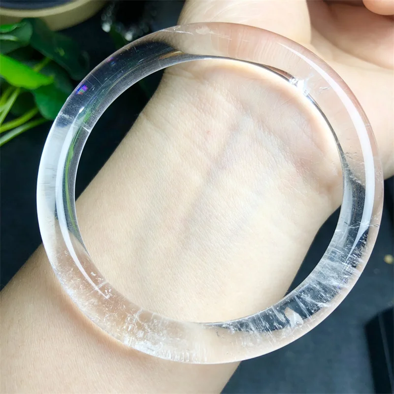 Natural Clear Quartz Bangle Crystal Reiki Healing Stone Fashion Jewelry Gifting Gift For Women 1pcs 53-57MM