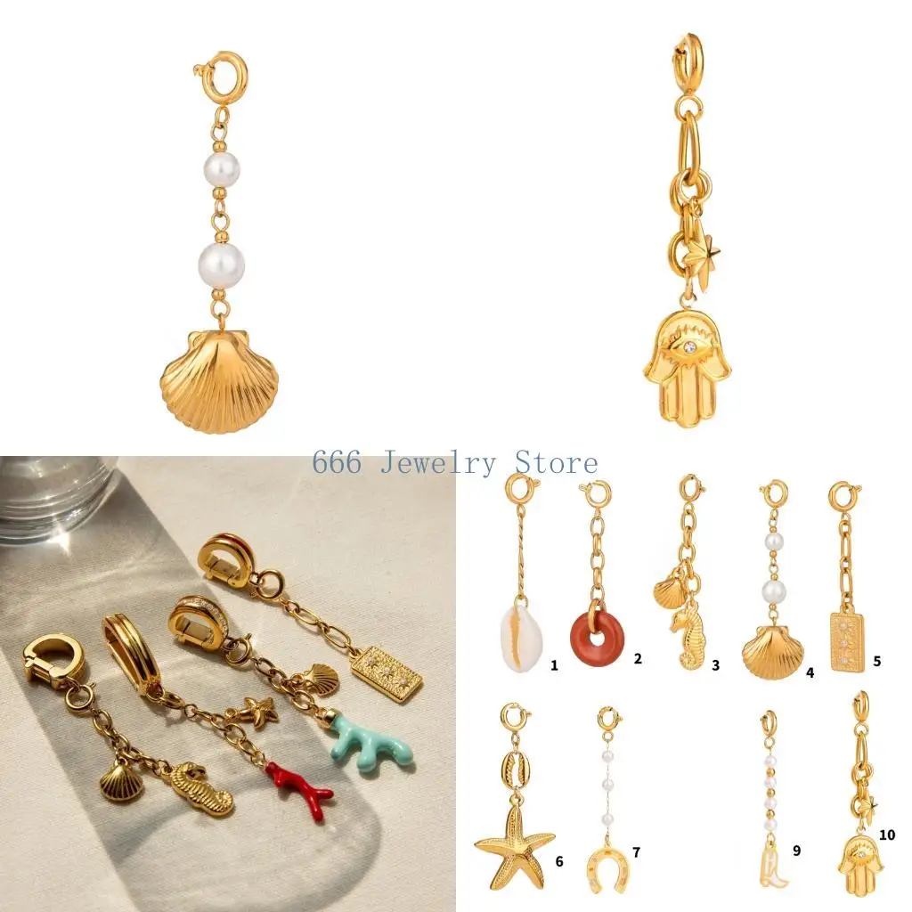 

F2TD Modern Design Stainless Steel Necklace Charm Practical Jewelry Suitable for Beach Parties and Casual Outings