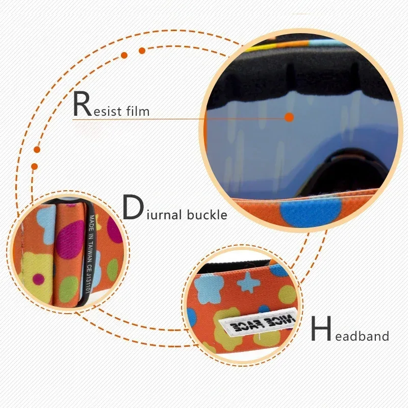 겨울 김서림 방지 여아 스키 마스크, 남아용 스키 안경, 이중 렌즈 스포츠, 어린이 스노우보드 고글, 마그네틱 아이 스노우 선글라스, 신제품